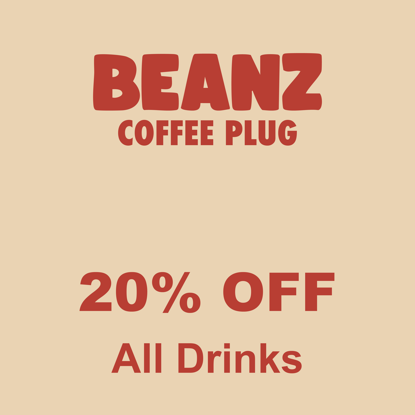 20% OFF Beanz Coffee
